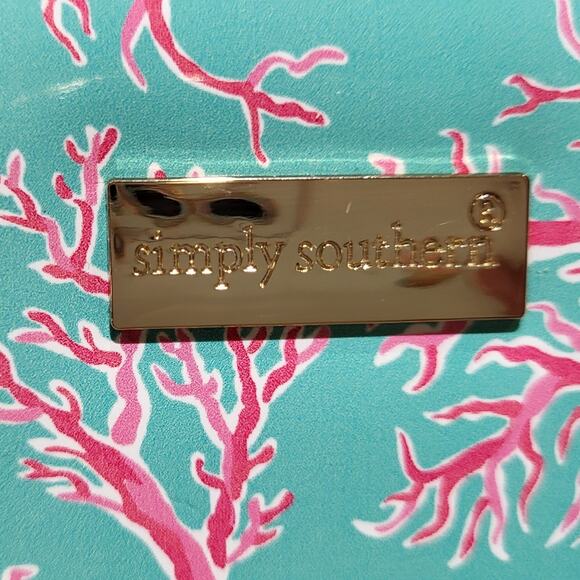 Simply Southern Blue and Pink Coral Clutch / Wallet Zippered EUC - Picture 10 of 16